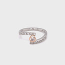 (SOLD)  Platinum & 18ct Rose Gold Pink Diamond Ring
